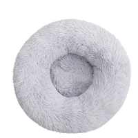 Pet Dog Bed Bedding Warm Plush Round Comfortable Dog Nest Light Grey Large 90cm Large