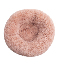 Pet Dog Bedding Warm Plush Round Comfortable Nest Comfy Sleep kennel Pink M 70cm