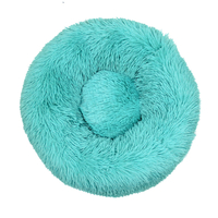 Pet Dog Bed Warm Plush Round Comfortable Nest Comfy Sleeping kennel Green M 70cm