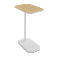 DEANNA Side Table in White and Light Oak