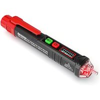 KAIWEETS HT100 Non Contact Voltage Tester AC Electricity Detect Pen 12V-1000V/48V-1000V Dual Range with LCD Display LED Flashlight Buzzer Alarm Wire