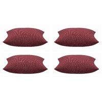 Pack of 4 Elements Deep Red Solid Base Colour Square Cushion Covers