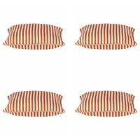 Pack of 4 Dandi Orange & White Striped Nautical Cushion Covers 40x40cm