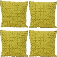 Pack of 4 Flux Mustard Yellow 3D Textured 45cm x 45cm Cushion Covers