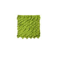 Small Designed Square Cushion Cover 30 x 30 cm Leaf Green Pleats