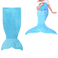 Mermaid Tail Blue Soft Blanket Throw