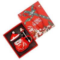 Christmas Cup Gift Box Ceramic Mug Set Mug Gift Set Christmas Coffee Cup(Santa Claus)