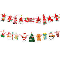 2Pack 3M Christmas Bunting Banners Garland Wall Decor Elk Snowman Party Decor(TO25+TO26)