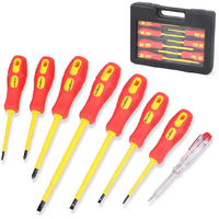 8Pc Insulated Screwdriver Set Magnetic Slotted Phillips Electricians With Case