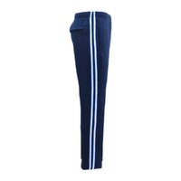 Men's Fleece Casual Sports Track Pants w Zip Pocket Striped Sweat Trousers S-6XL, Navy, S