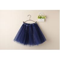 New Adults Tulle Tutu Skirt Dressup Party Costume Ballet Womens Girls Dance Wear, Navy, Kids