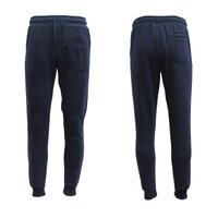 Mens Unisex Fleece Lined Sweat Track Pants Suit Casual Trackies Slim Cuff XS-6XL, Navy, 2XL