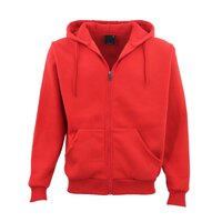 Adult Unisex Zip Plain Fleece Hoodie Hooded Jacket Mens Sweatshirt Jumper XS-8XL, Red, 3XL