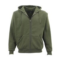 Adult Unisex Zip Plain Fleece Hoodie Hooded Jacket Mens Sweatshirt Jumper XS-8XL, Olive, 3XL