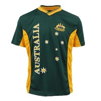 Adults Kids Men's Sports Soccer Rugby Jersy T Shirt Australia Day Polo Souvenir, Green, S