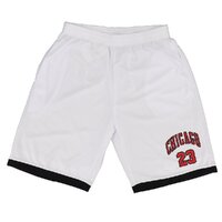 Men's Basketball Sports Shorts Gym Jogging Swim Board Boxing Sweat Casual Pants, White - Chicago 23, L