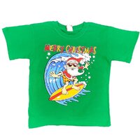 New Funny Adult Xmas Christmas T Shirt Tee Mens Womens 100% Cotton Jolly Ugly, Santa Surf (Green), S
