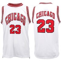 New Men's Basketball Jersey Sports T Shirt Tee Vest Tops Gym Chicago Los Angeles, White - Chicago 23, L