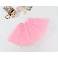 Sequin Tulle Tutu Skirt Ballet Kids Princess Dressup Party Baby Girls Dance Wear, Light Pink, Adults