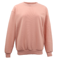 New Adult Unisex Plain Pullover Fleece Jumper Mens Long Sleeve Crew Neck Sweater, Wash Pink, XL