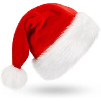 Christmas Unisex Adults Kids Novelty Hat Xmas Party Cap Santa Costume Dress Up, Plush Santa Hat