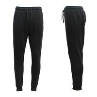 Mens Unisex Fleece Lined Sweat Track Pants Suit Casual Trackies Slim Cuff XS-6XL, Black, 6XL