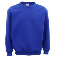 New Adult Unisex Plain Pullover Fleece Jumper Mens Long Sleeve Crew Neck Sweater, Royal Blue, 4XL