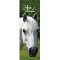 Horses - 2024 Slimline Slim Wall Calendar Hanging Planner New Year Gift