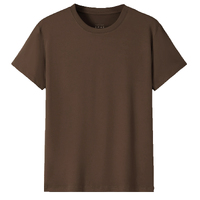 Adult 100% Cotton T-Shirt Unisex Men's Basic Plain Blank Crew Tee Tops Shirts, Coffee, XL