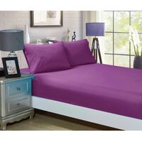 1000TC Ultra Soft Fitted Sheet & Pillowcase Set - Single Size Bed - Purple