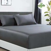 400 thread count bamboo cotton 1 fitted sheet with 2 pillowcases king charcoal