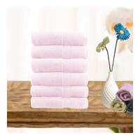 6 piece ultra light cotton face washers in baby pink