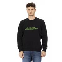 Front Print Crewneck Sweatshirt with Logo Insert on Sleeve L Men