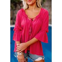 Azura Exchange Frilled Ruffled Sleeve Shift Top - M