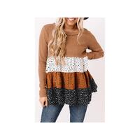 Azura Exchange Ribbed Tiered Ruffled Flowy Top - L