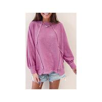 Azura Exchange Exposed Seam Terry Pullover - XL