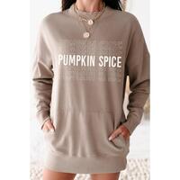 Azura Exchange Pumpkin Spice Print Sweatshirt Dress - M