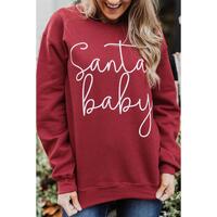 Azura Exchange Santa Baby Print Pullover Sweatshirt - M