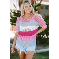 Azura Exchange Colorblock Striped Knitted Top - XL