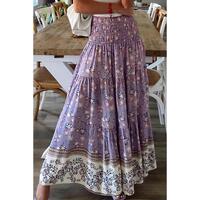 Azura Exchange Floral Print High Waist Maxi Skirt - L