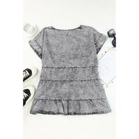 Azura Exchange Tiered Denim Top - M