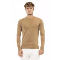 Fine Ribbed Knit Crew Neck Sweater with Long Sleeves 52 IT Men