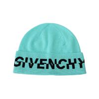 GIVENCHY Beanie Hat with Aquamarine Green Logo One Size Men