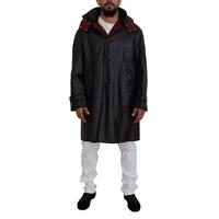 Hooded Parka Coat with Button Closure and Logo Details 46 IT Men