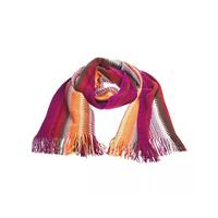 Geometric Pattern Fringed Scarf with Bright Colors One Size Men