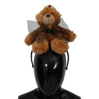 Dolce & Gabbana Brown Teddy Bear Crystal Hair Band One Size Women