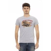 Short Sleeve Round Neck T-shirt with Front Print L Men