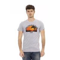 Short Sleeve T-shirt with Round Neck and Front Print M Men