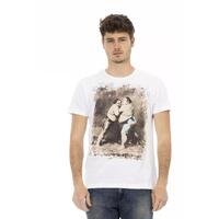 Short Sleeve T-shirt with Round Neck and Front Print L Men