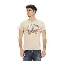 Short Sleeve T-shirt with Round Neck and Front Print - XL